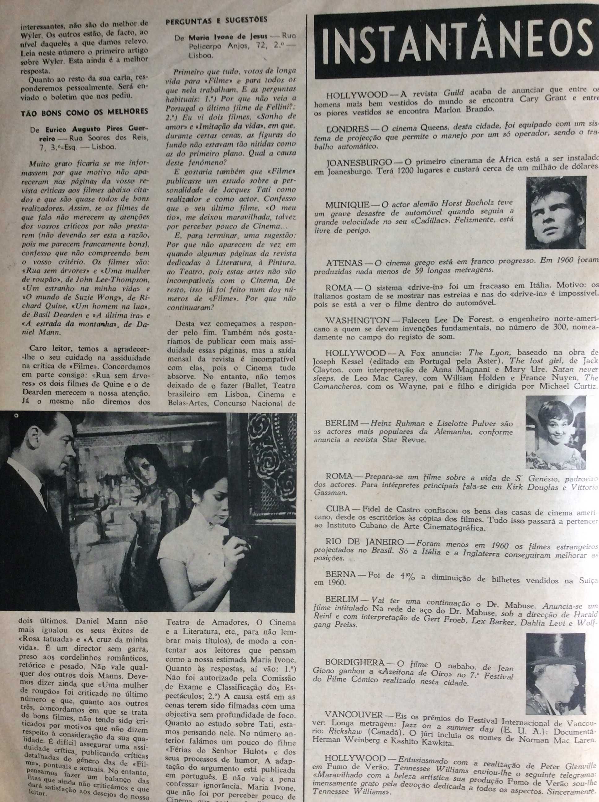 Filme, Revista Mensal de Cinema, Outubro de 1961