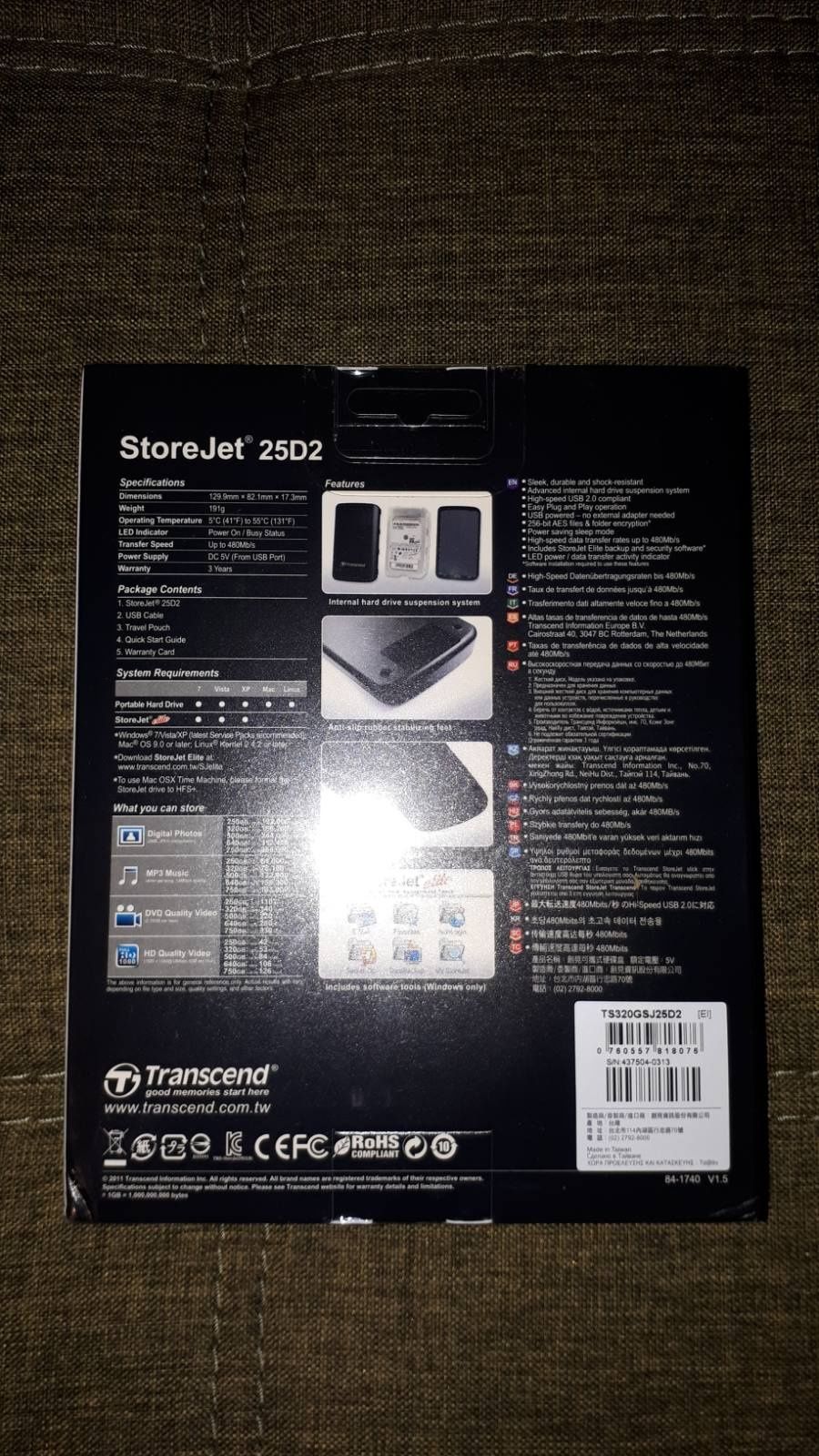 Зовнішній диск Transcend 320Gb