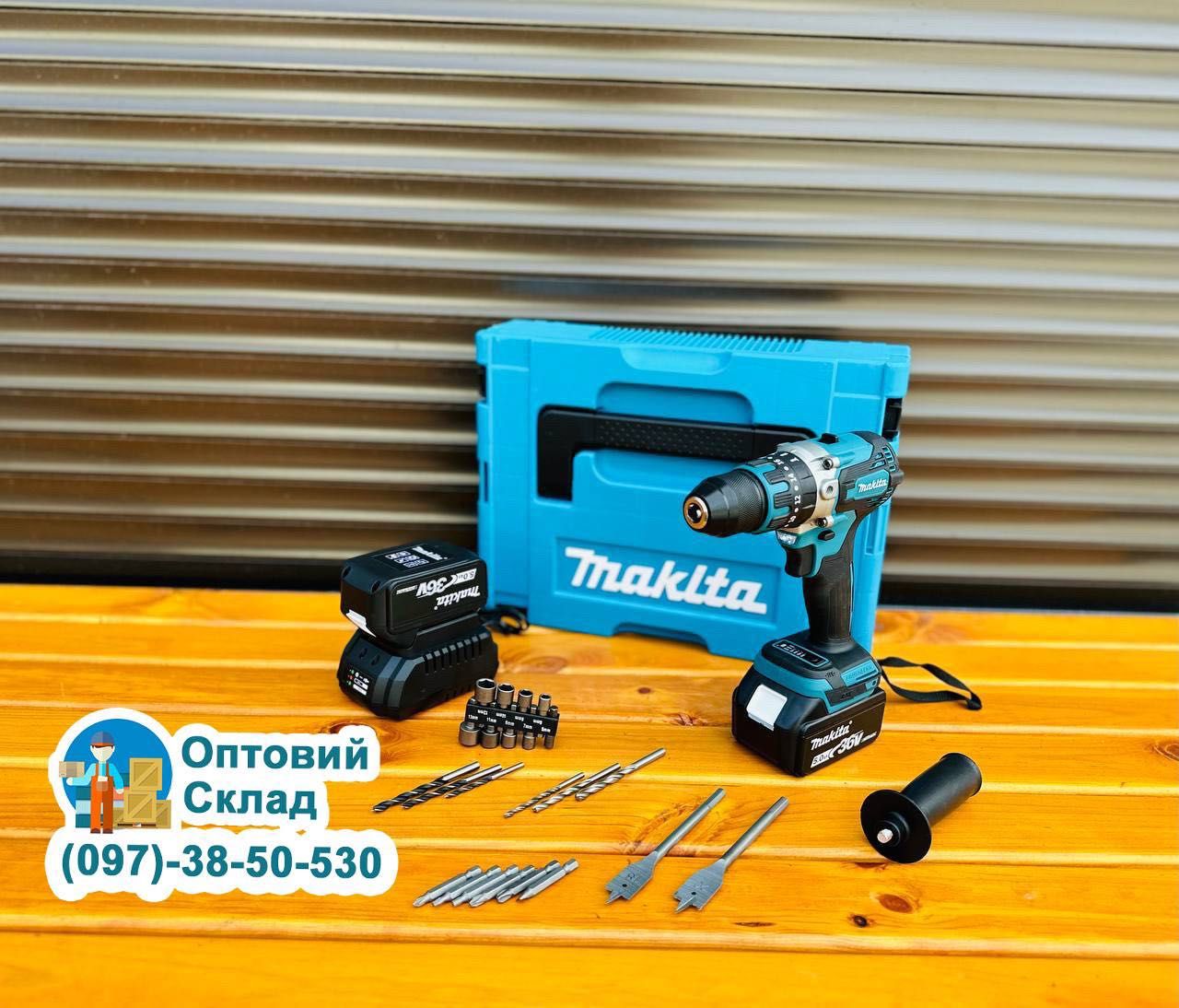 Акумуляторний Шуруповерт Makita DHP485BL + удар Безщітковий 36V 5A