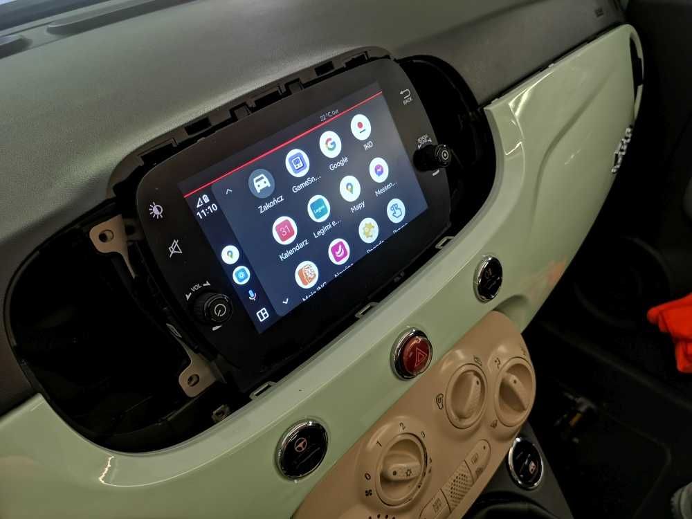 Fiat 500 Wymiana radia Nawigacja proxy programowanie Kamera Carplay