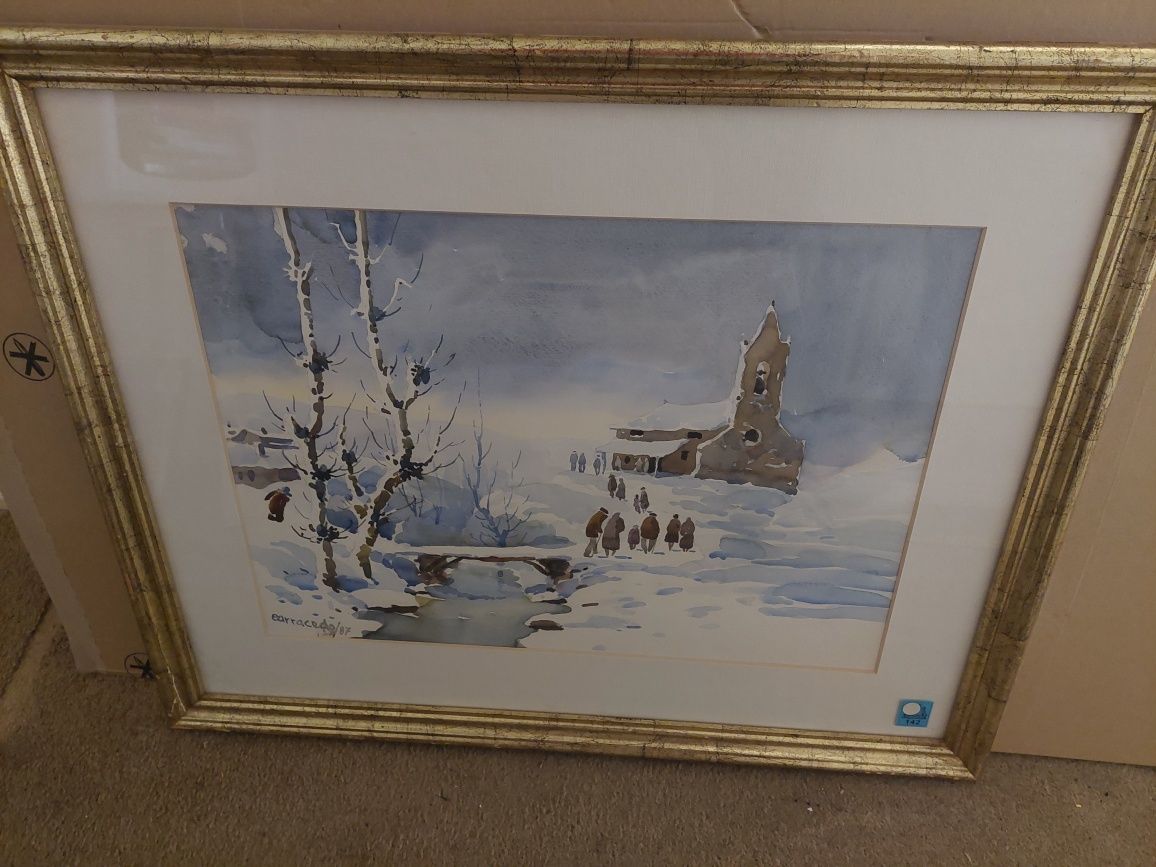 Extraordinária pintura quadro com moldura