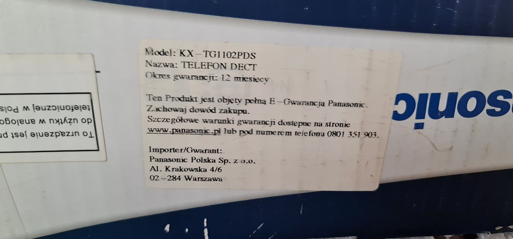 Komplet telefon Panasonic KX-TG1102