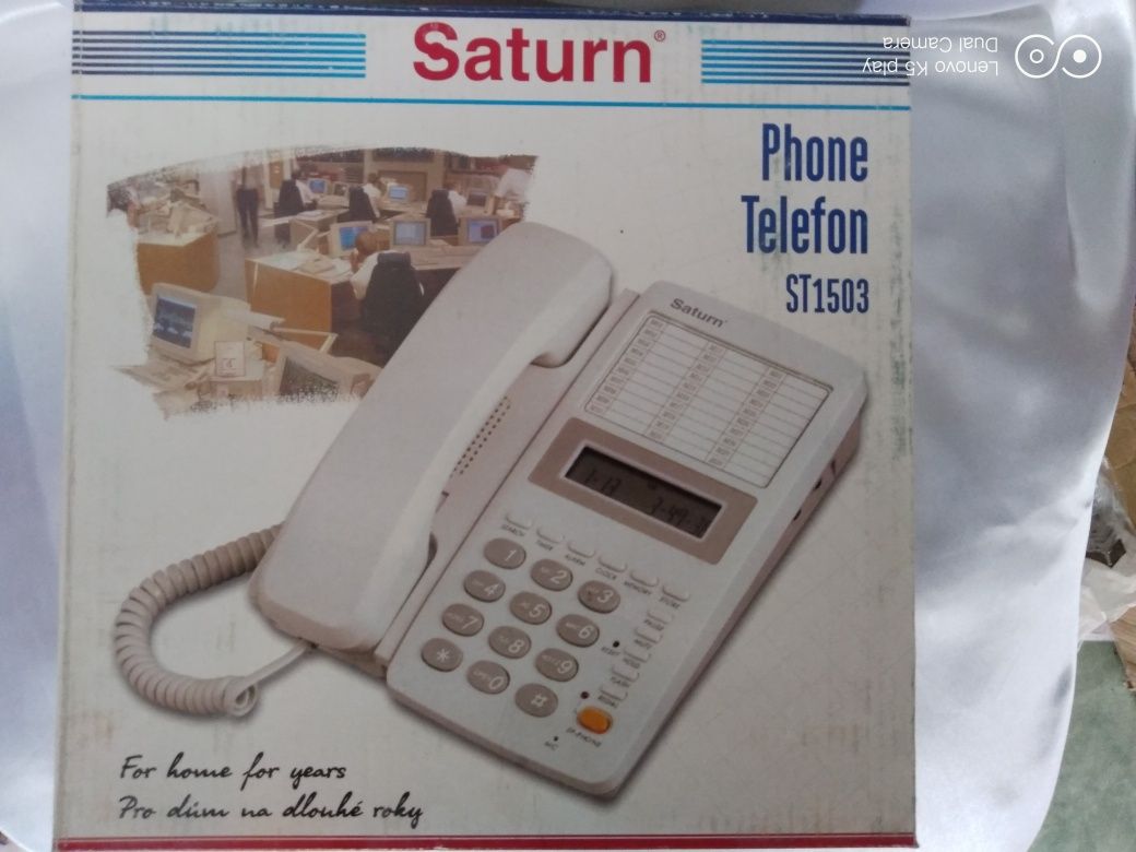 Телефон стационарный новый кнопочноый Saturn 1503 Чехия, ЖКИ