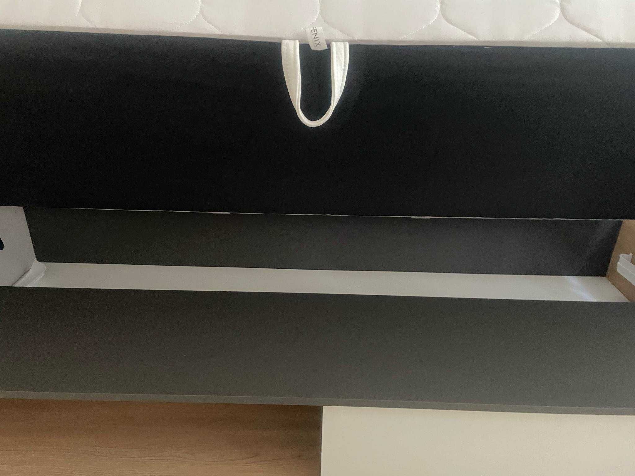 Łóżko z materacem i pojemnikiem 90 cm lewe IMOLA