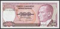 Turcja 100 lirasi 1983 - Ataturk /Resoy - stan bankowy UNC