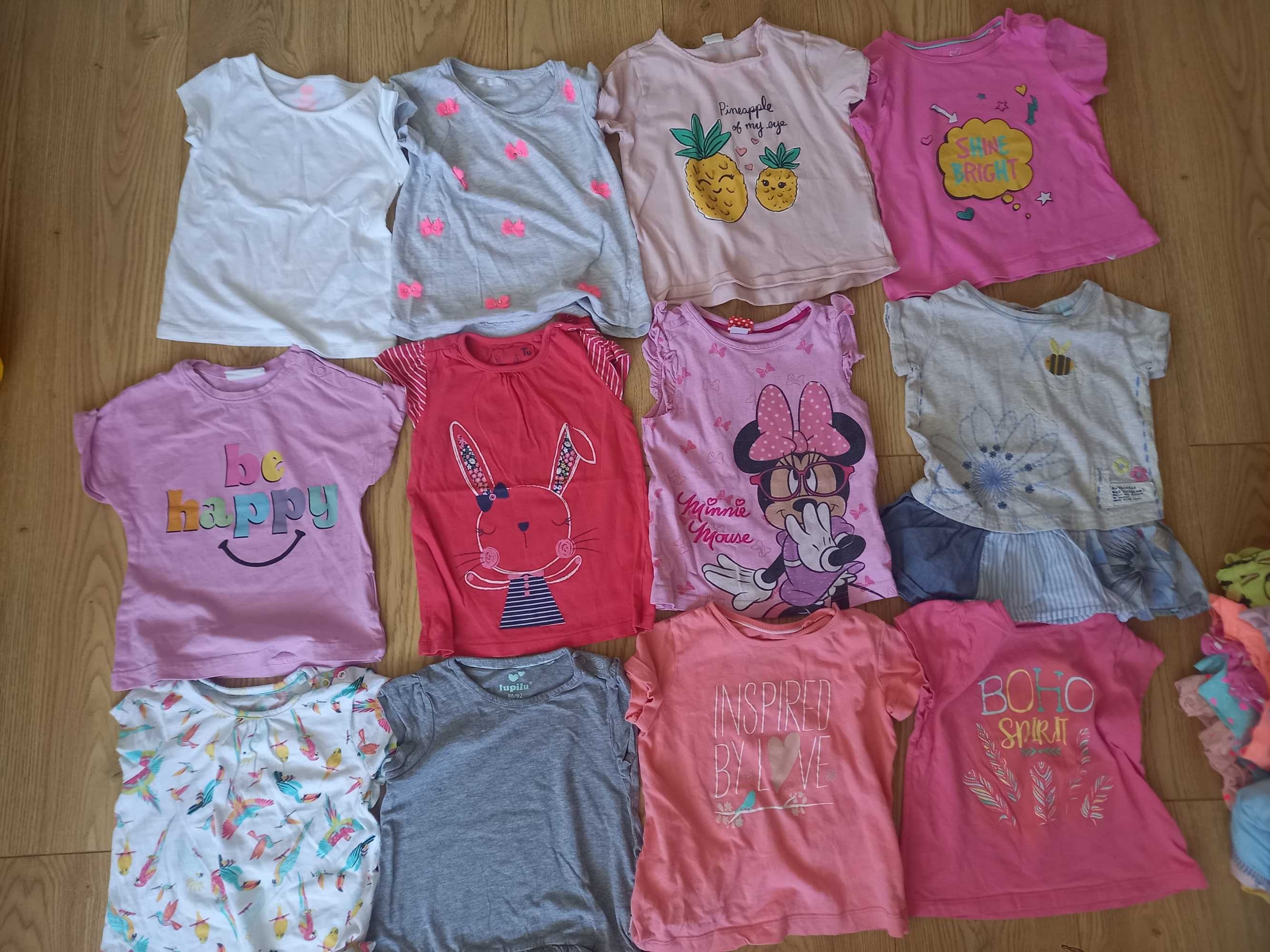 Paka koszulki letnie z krotkim rekawem tshirty 86 92 hm minnie