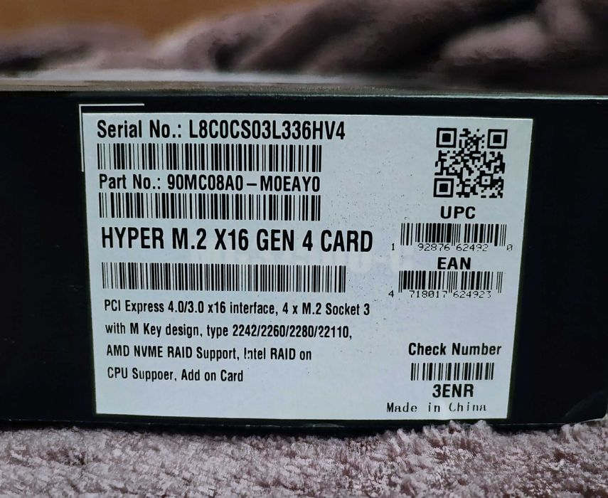 ASUS Hyper M.2 X16 Gen 4 Card