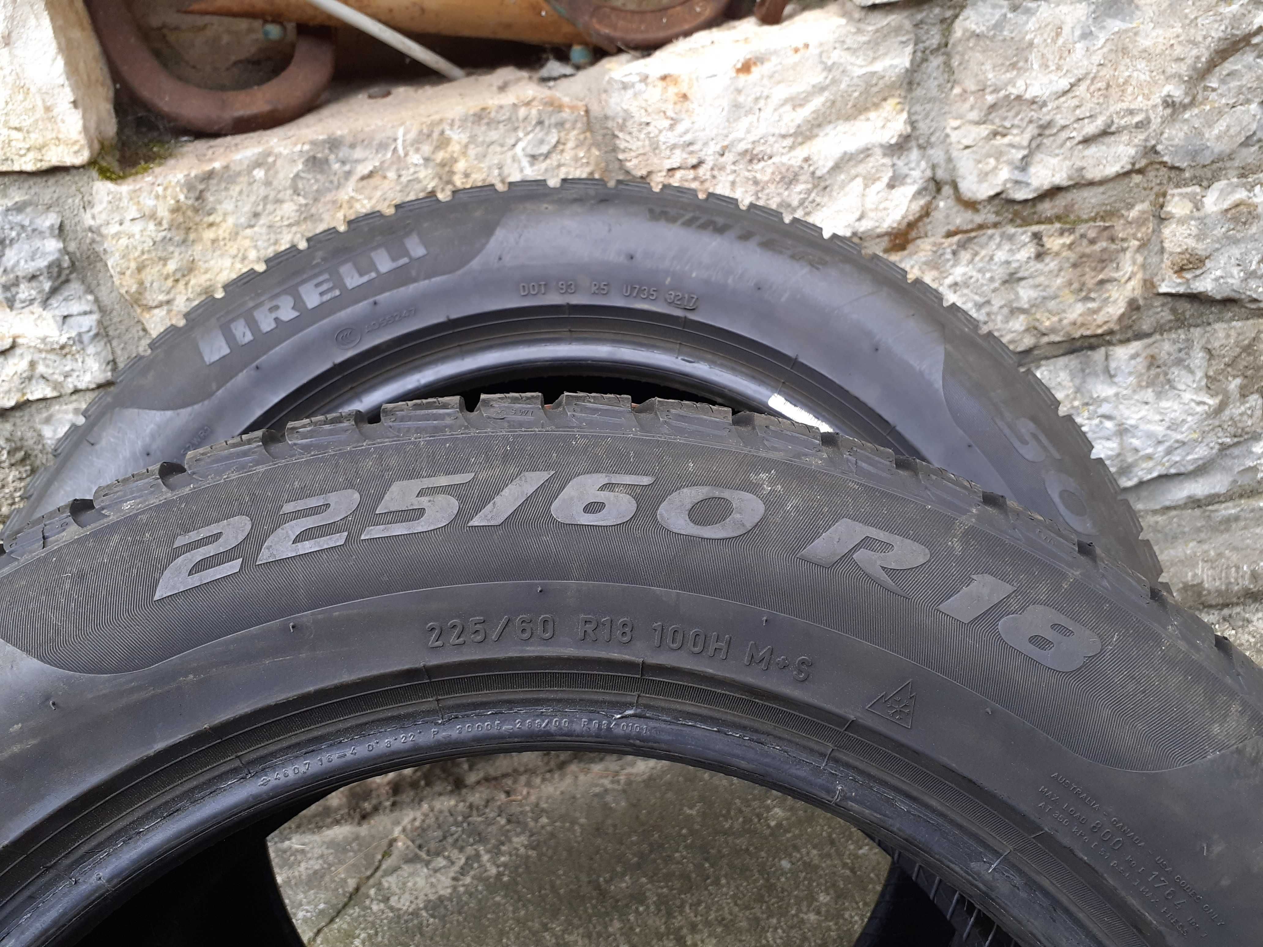 Opony Zimowe 225/60 R18 100 H PIRELLI SOTTOZERO 3 2szt 6,11mm Okazja!