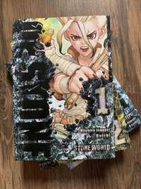 Dr. Stone - pierwsze 3 tomy - stan po pożarowy