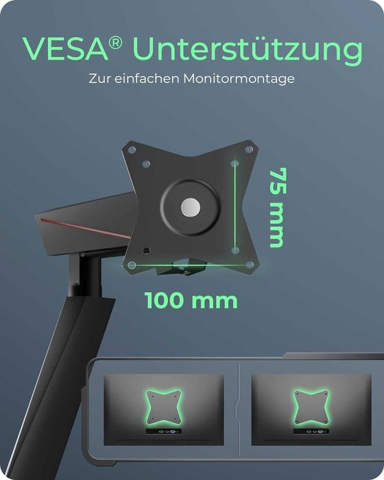 Тримач ігрового монітора ICY BOX з RGB-підсвічуванням для 2 моніторів