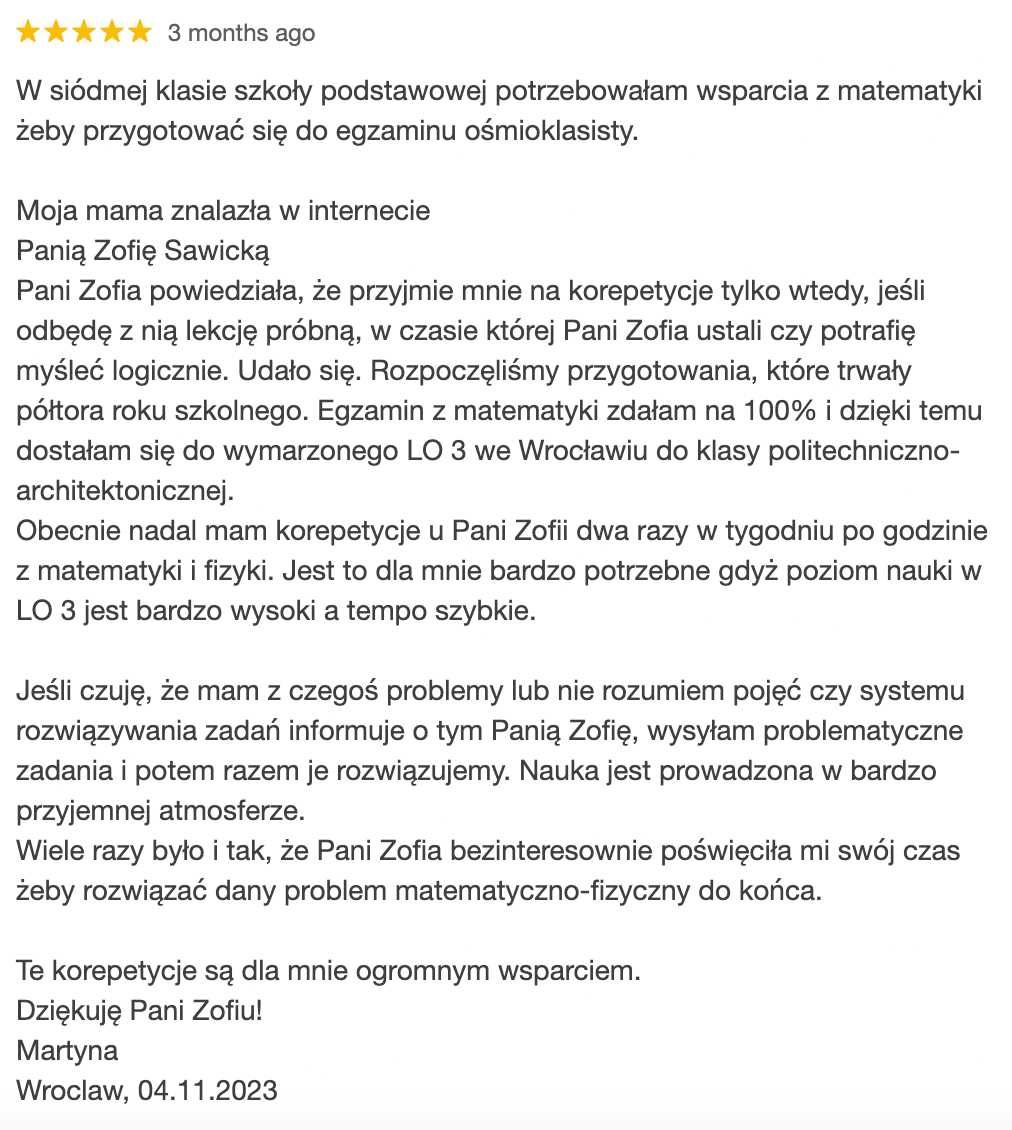 Korepetycje z chemii z nauczycielką z 30-letnim stażem