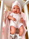 Lalka Antonio Juan 43 cm + Kołyska i akcesoria