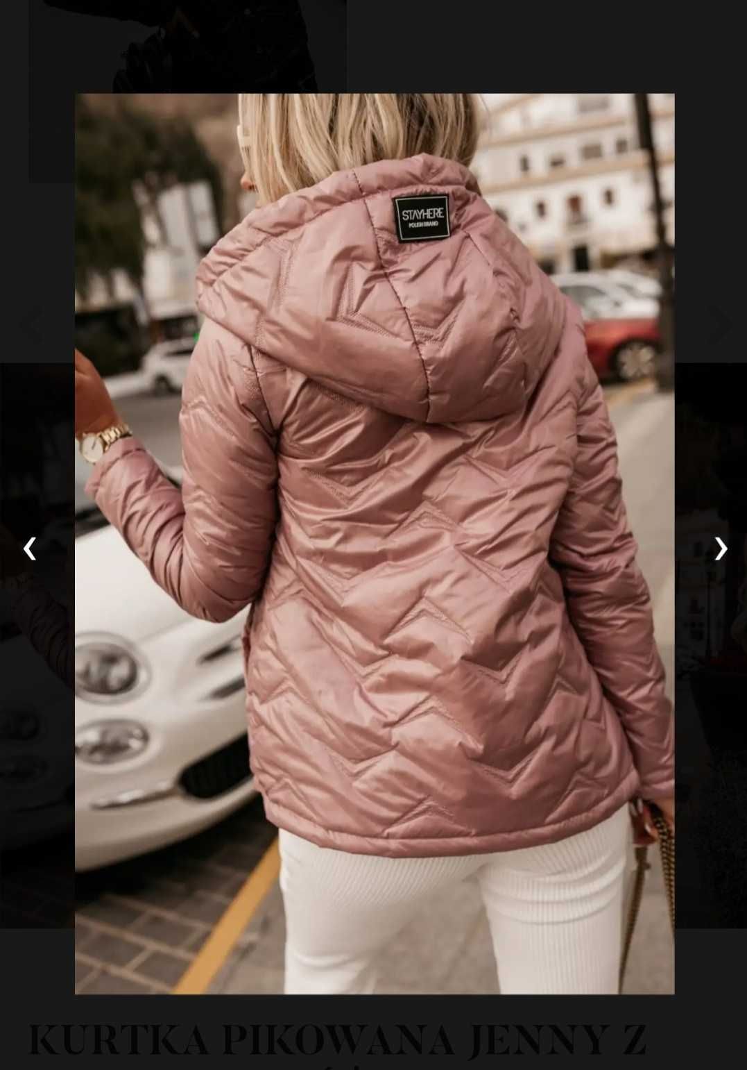 Kurtka pikowana z kapturem dwustronna