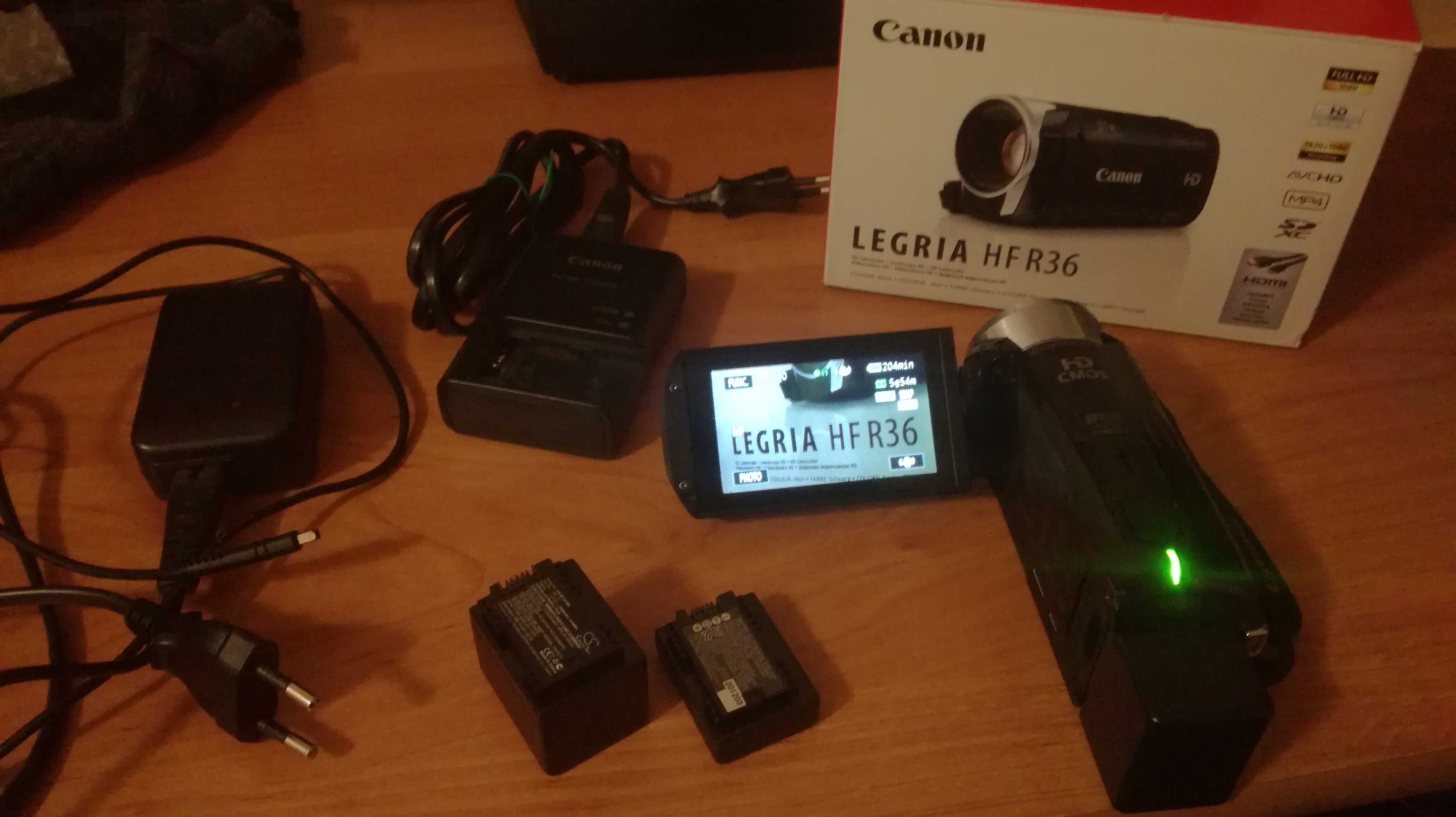 Canon Legria HF R36 + Ładowarka Canon + 2 Baterie zamienniki