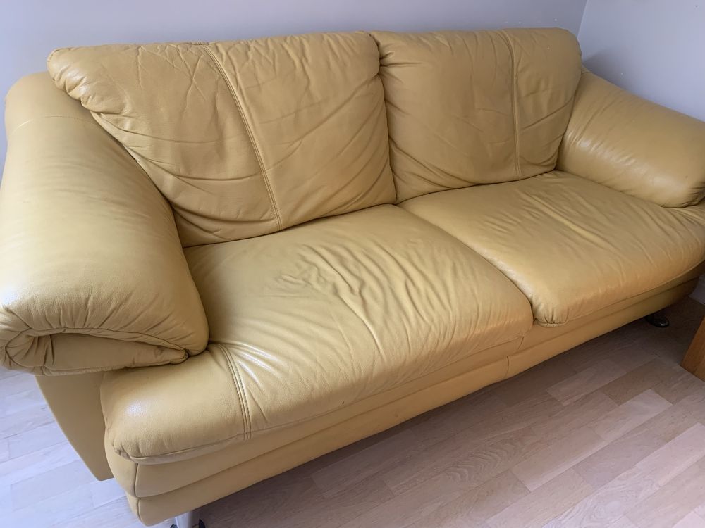 Skórzana kanapa i fotel firmy KLER