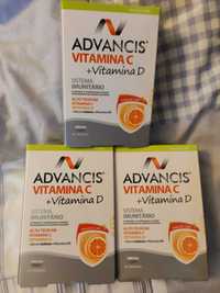 3 embalagens Suplemento Advancis Vitamina C + Vitamina D