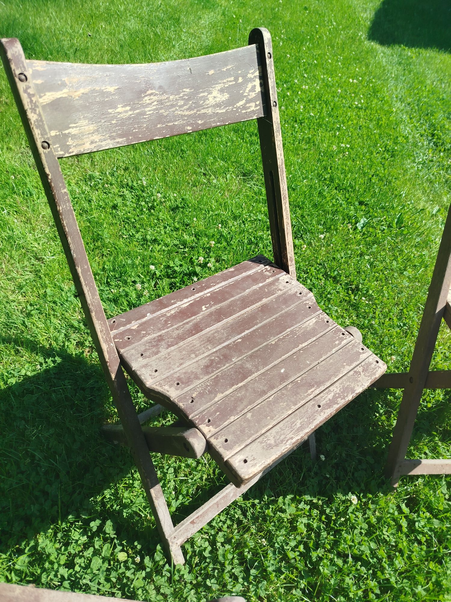 Krzesło drewniane rozkładane stare PRL