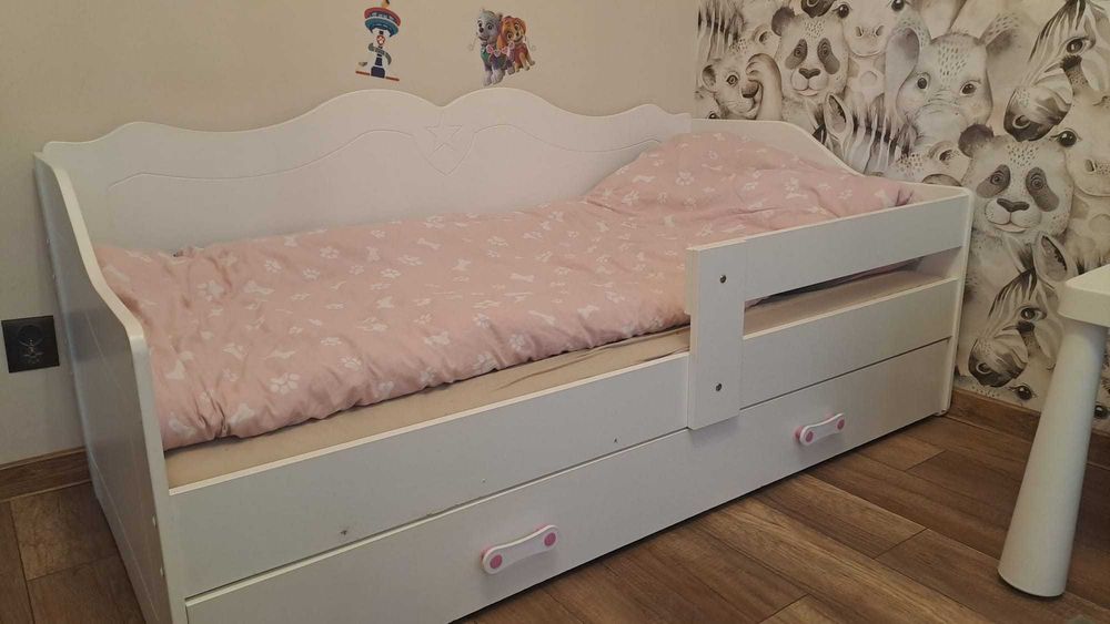 Łóżko dziecięce dla dziecka 160x80 białe z materacem