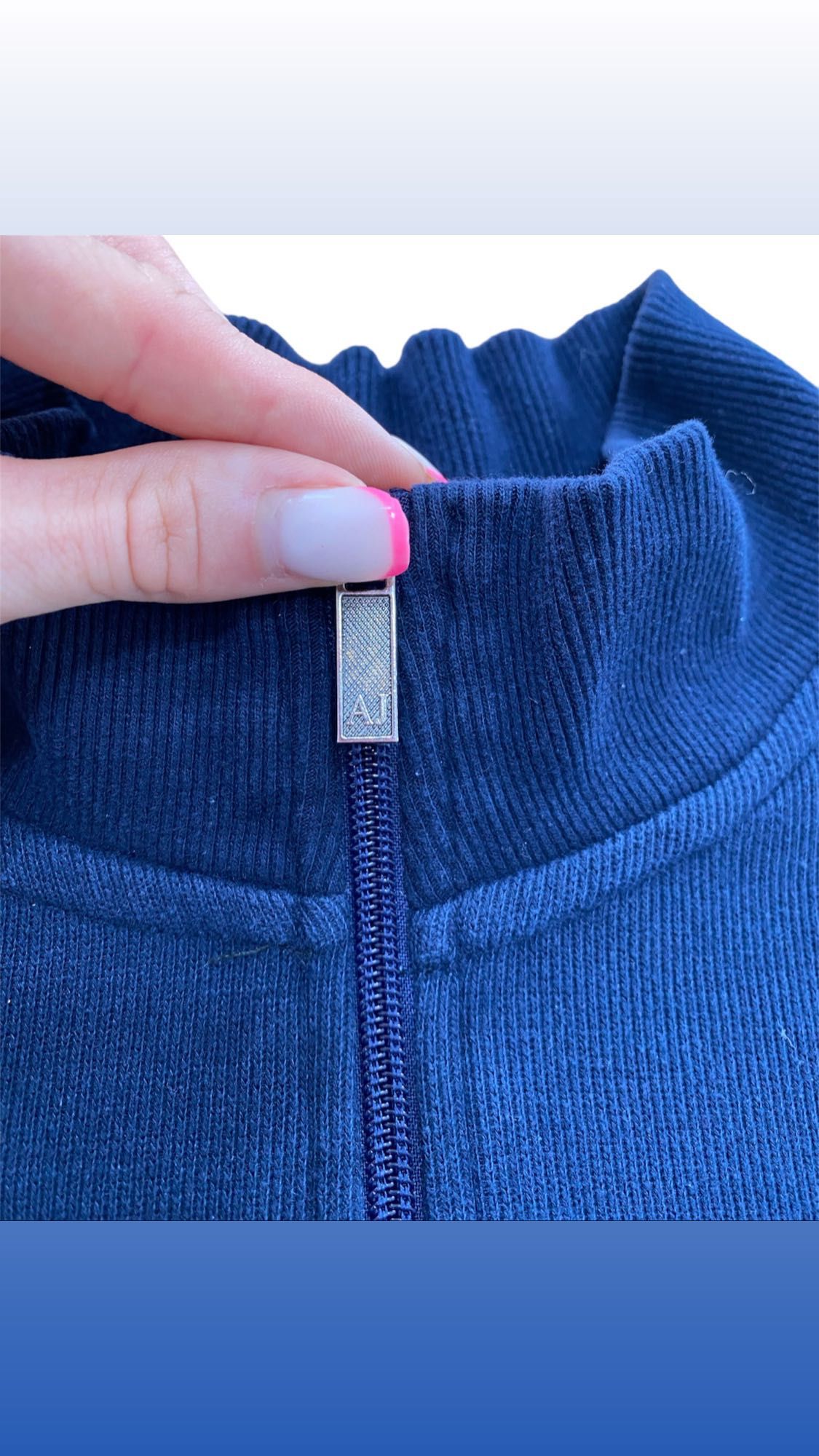 Półgolf męski rozpinany sweter bluza Armani Jeans granatowy L