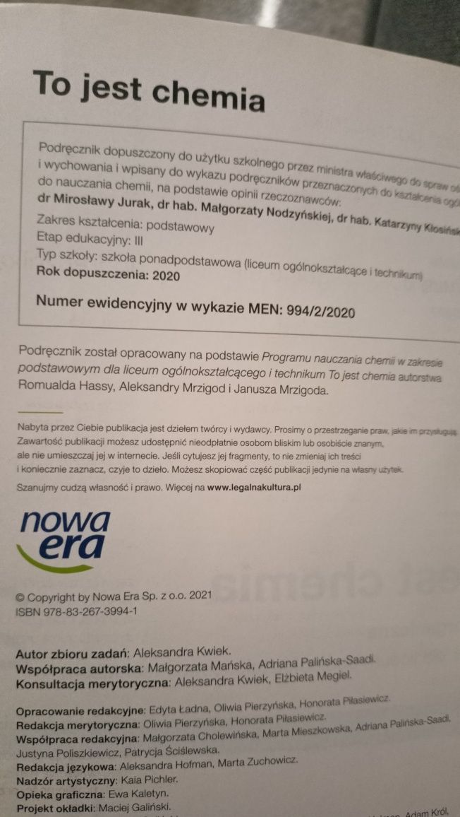 To jest chemia 2 zakres podstawowy