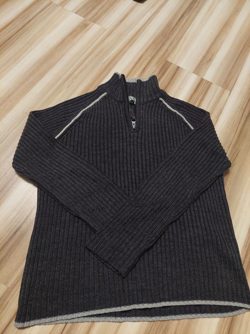 sweter bluza chłopięcy dziecięcy z zamkiem szary zima