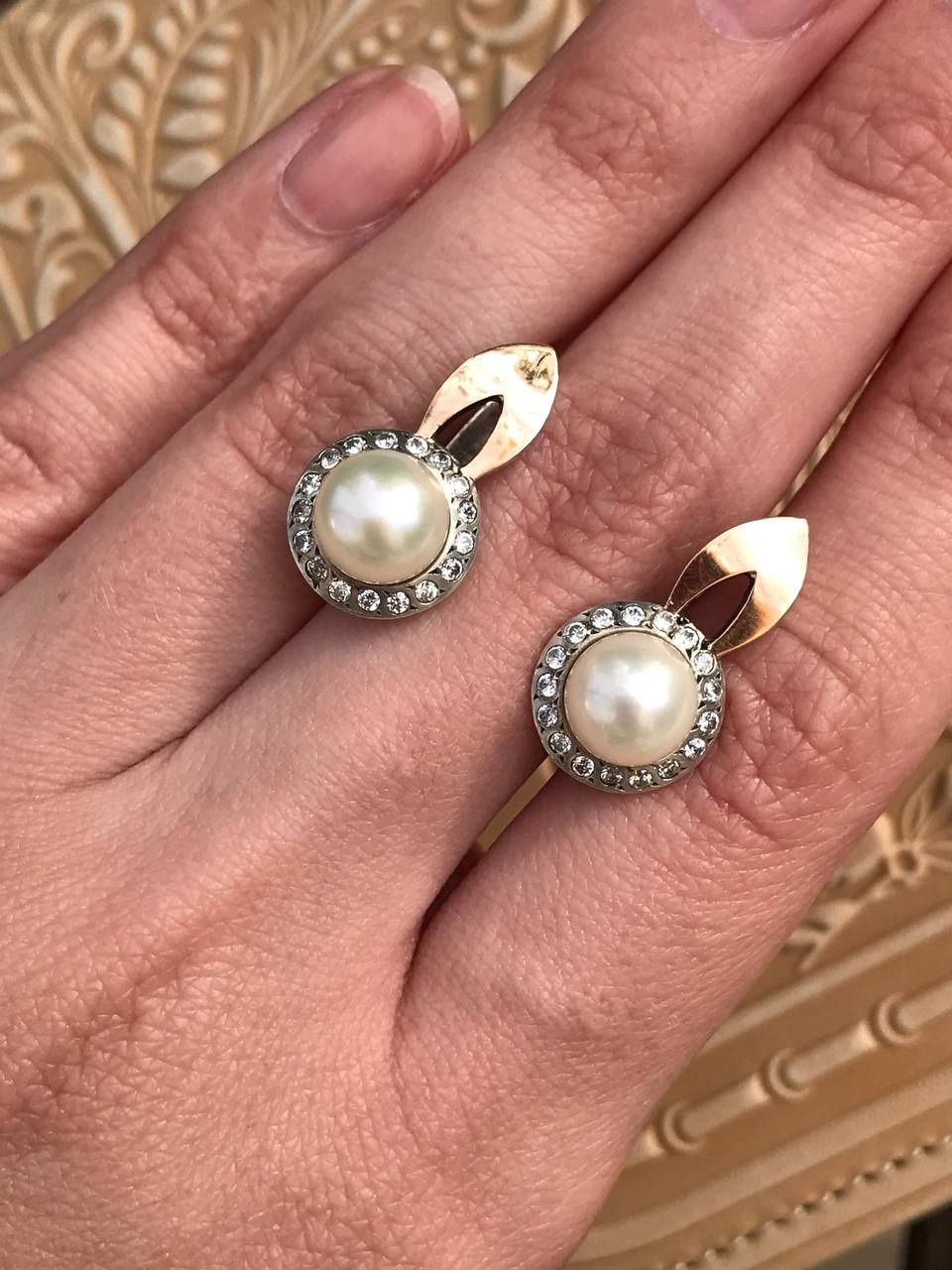 Серебряный комплект с золотом