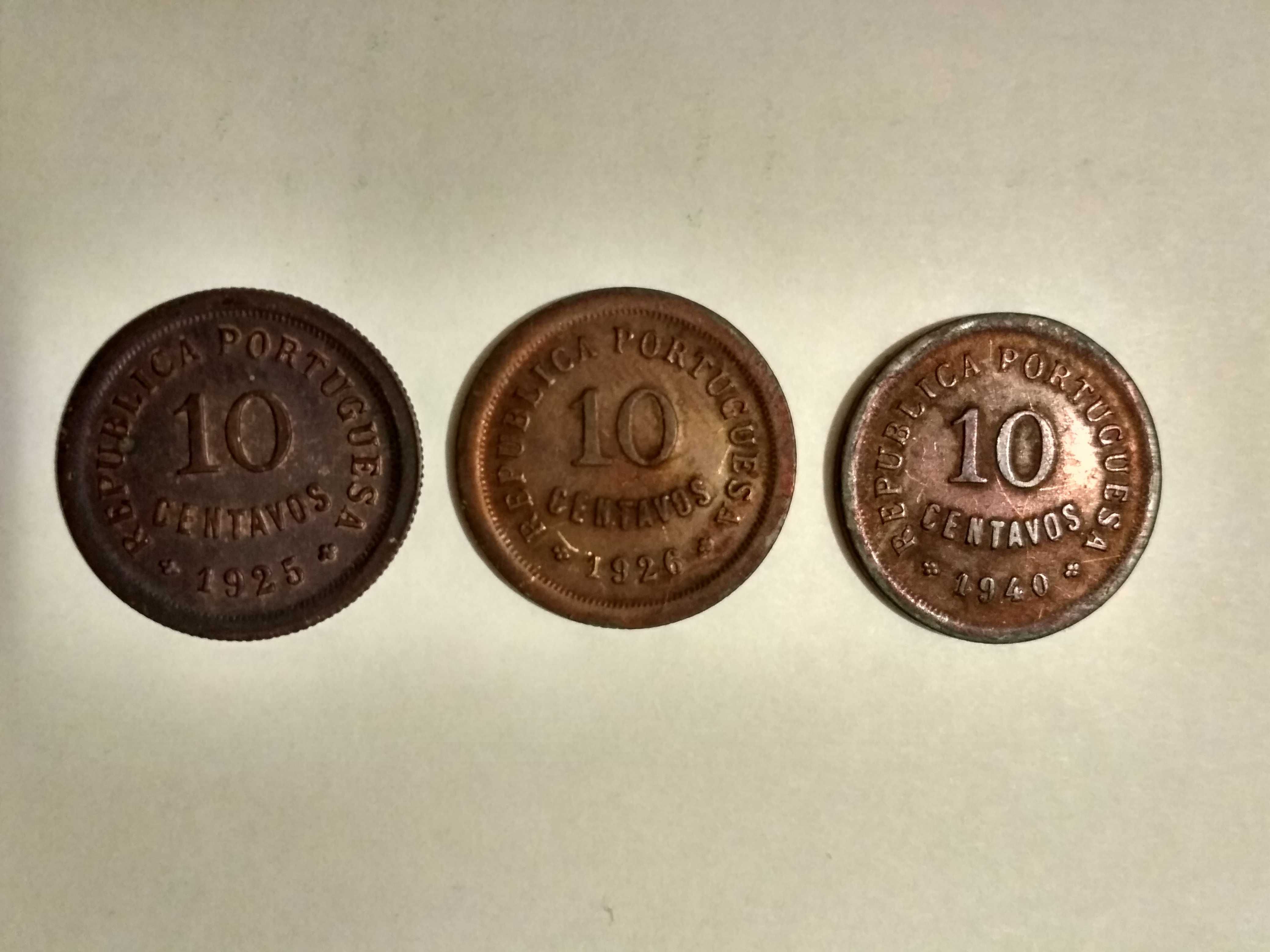 Moedas 10 Centavos 1915/1924/1925/1926/1940