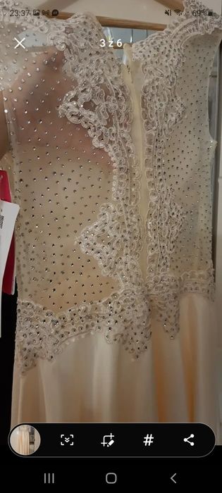 Suknia długa ecru 36