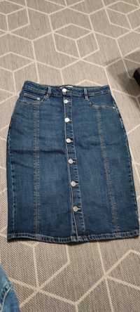 Spódnica jeansowa z rozporkiem, rozpinana