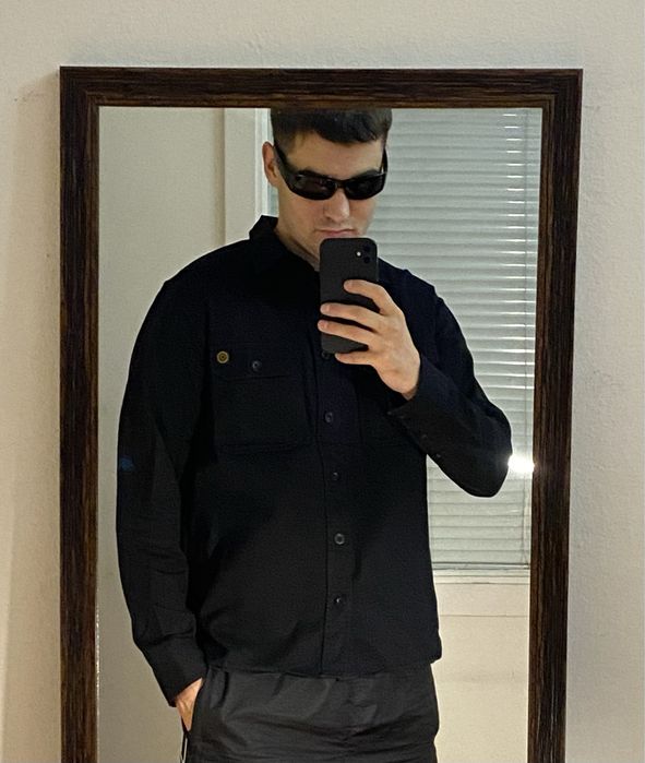 (M-L) WRENCHMONKEES MOTORCYCLE Черная рубашка овершот jacket харингтон