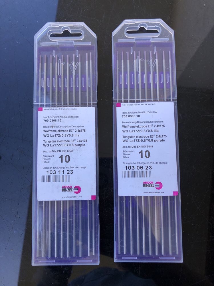 Elektrody wolframowe fioletowe Abicor Binzel 2,4mm x 175mm