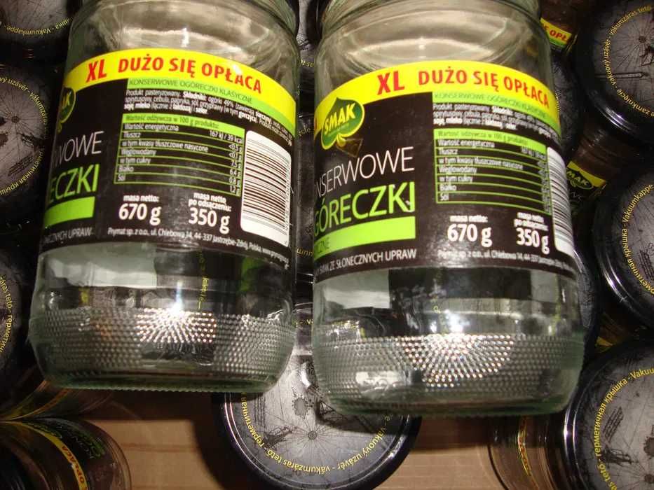 Zestaw 25 sztuk słoik z zakrętka 670 gr./0,67 L. ogórki grzyby dżem