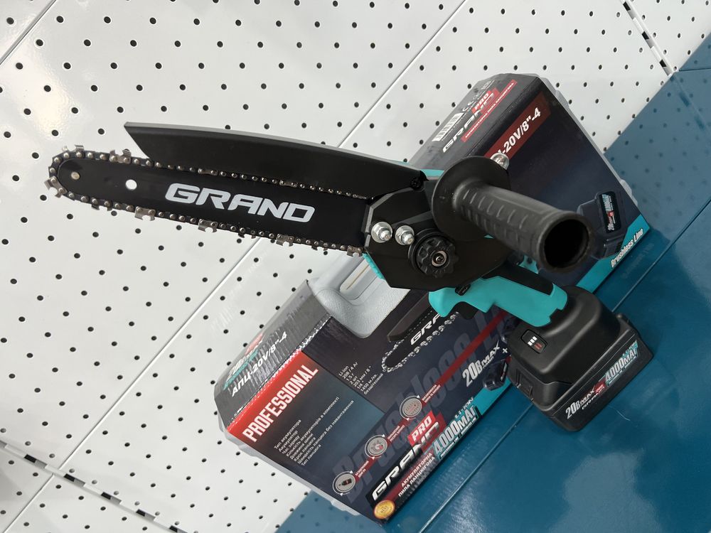 Аккумуляторная мини  пила Grand Бесщеточная 20 V / 8" шина 20 см