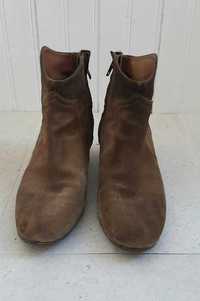 Botins pele camurça camel