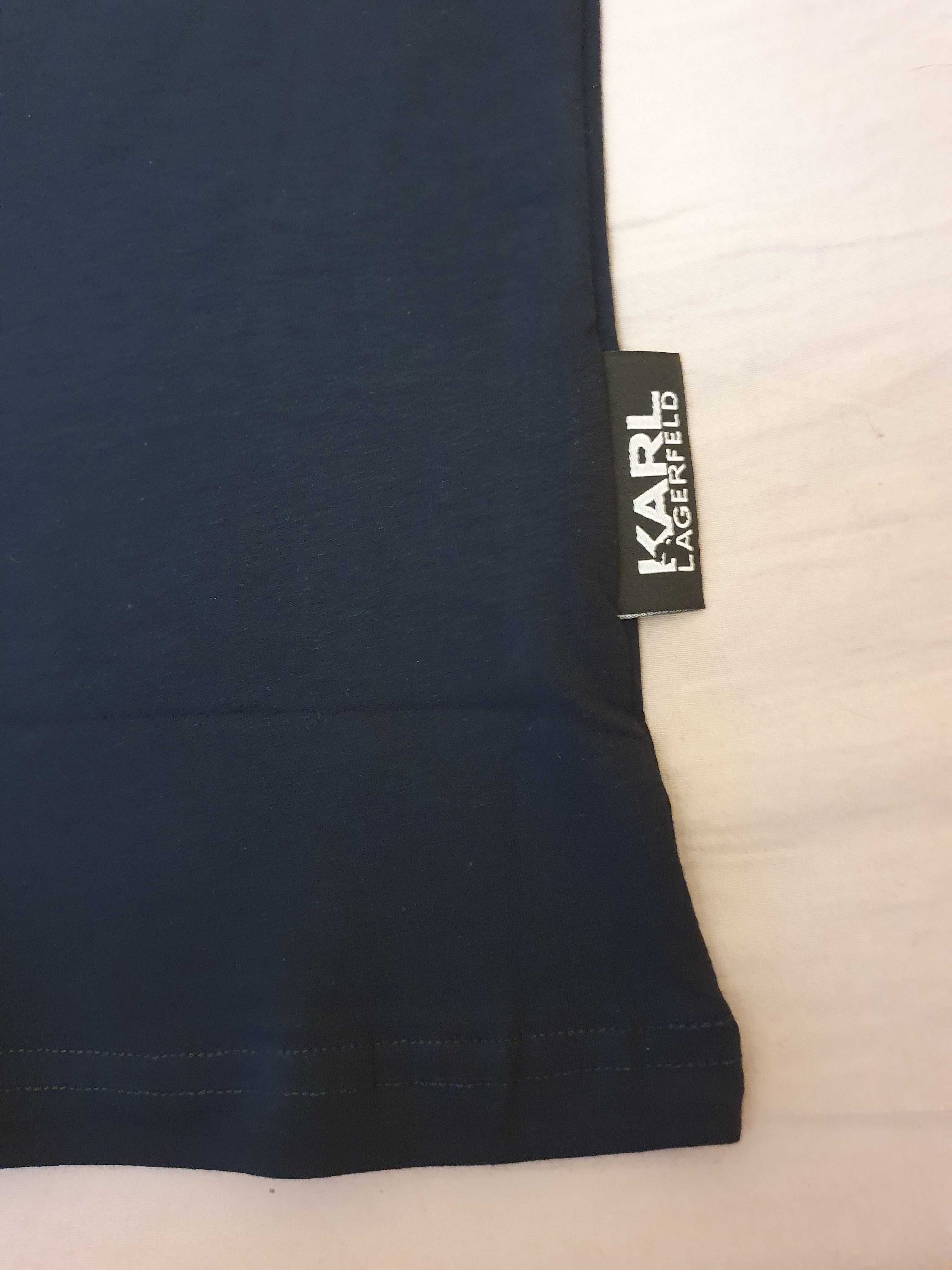 NOWA koszulka Karl Lagerfeld XL tshirt Karl welurowe logo hit