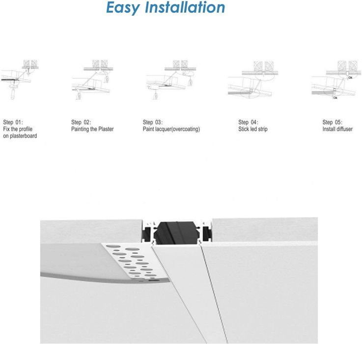 Besseto Profil LED do suchej zabudowy, 6 sztuk x 1 m