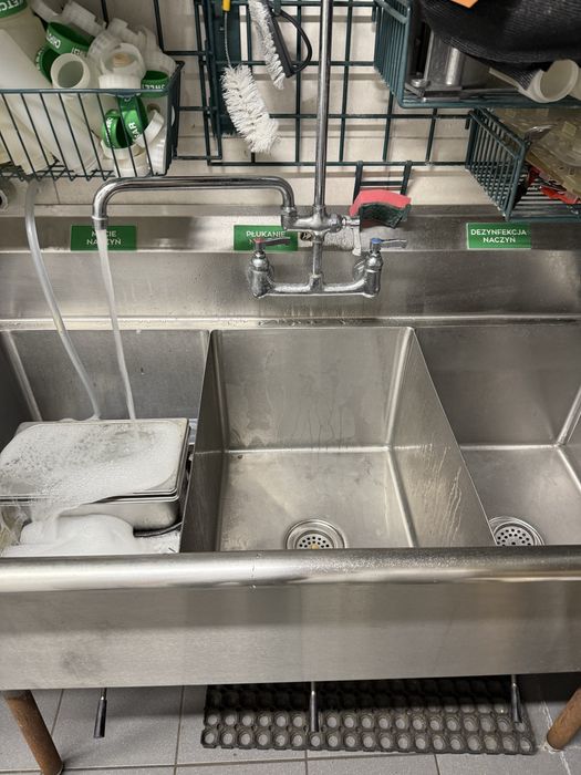 Suszarka i zlew trzykomorowy gastronomiczny