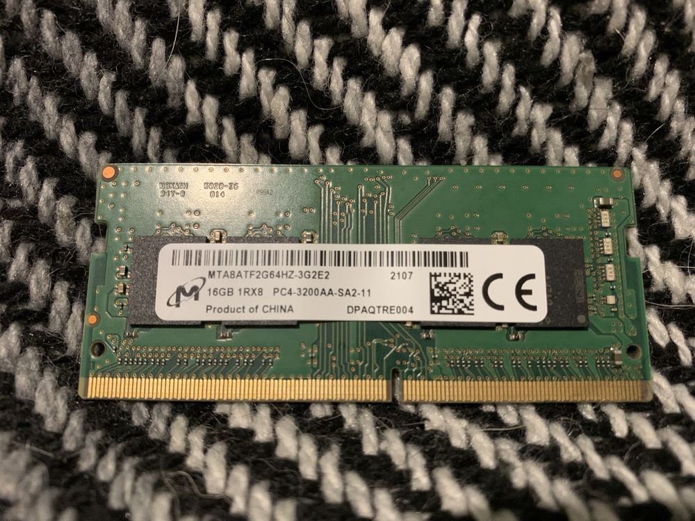 Оперативна памʼять Samsung, Micron 16Gb, 2666MHz (3200MHz) DDR4 SoDIMM