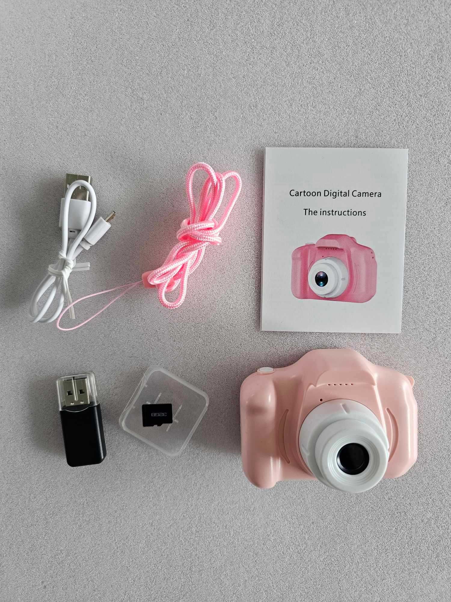 Cyfrowy aparat fotograficzny, mini kamera  dla dzieci,  kolor różowy
