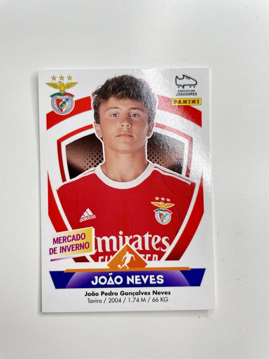João Neves - Rookie - Panini cromo slb benfica