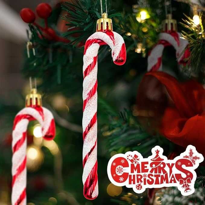 Bombki laski cukrowe 6 szt plastikowe