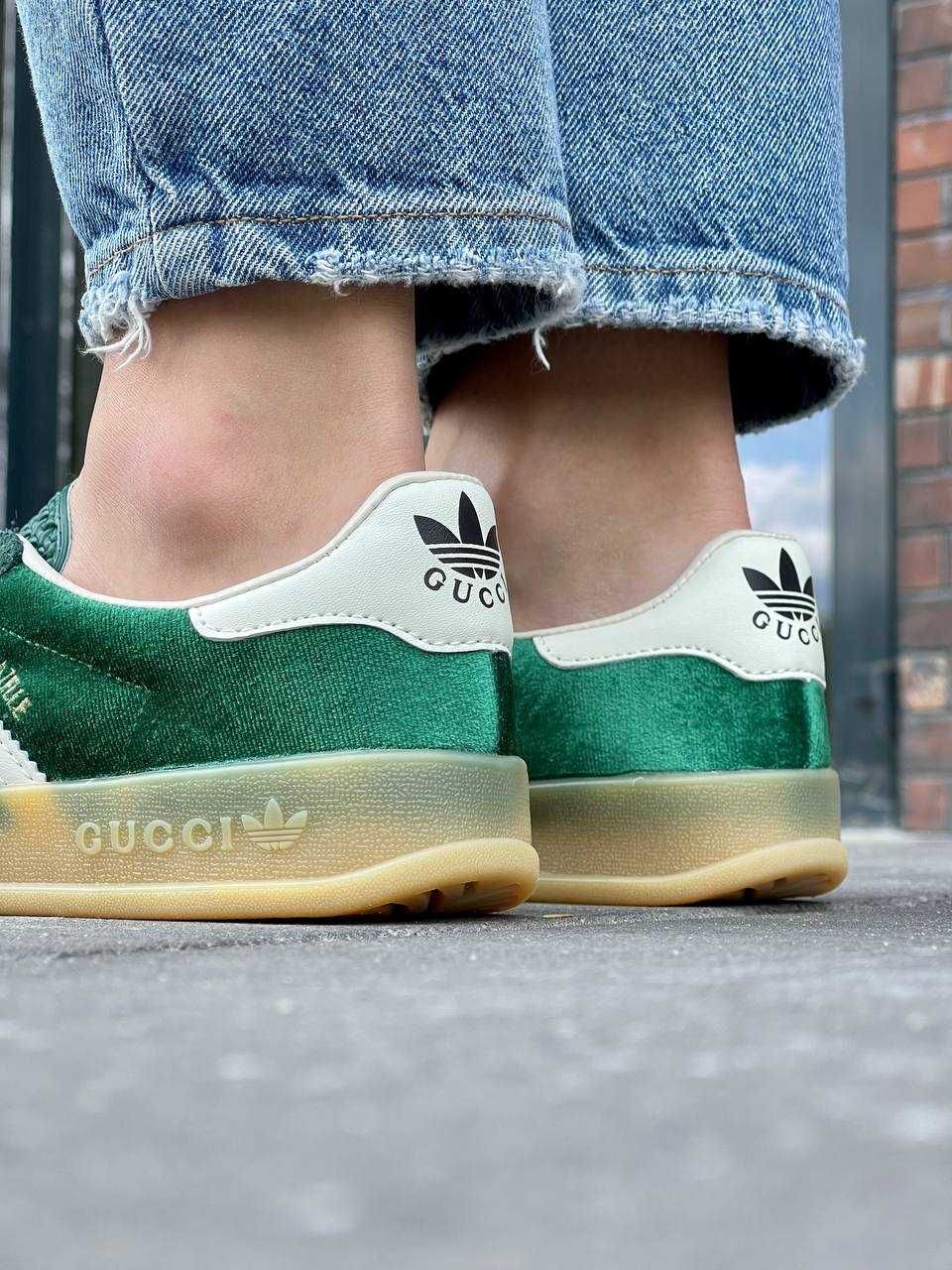 Жіночі кросівки Adidas x Gucci Gazelle Green (36-41 р.)