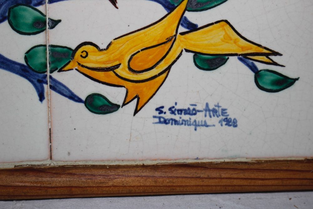 Painel de Azulejos /Mosaico - S. Simão Arte - Arvore e pássaros - 1988