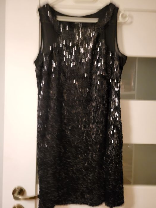 Sukienka w cekiny czarna z mango rozm s