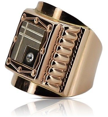 Złoty sygnet męski 14k 585 z różowego czerwonego złota Gdańsk csc004rw