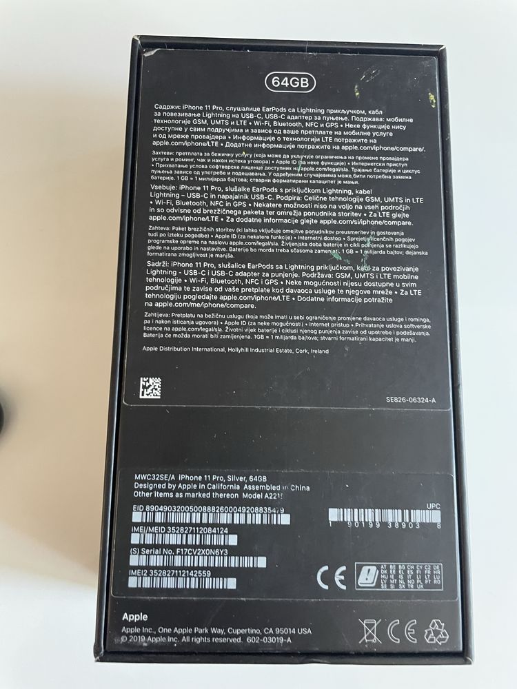 Iphone 11 pro + karton i kabel