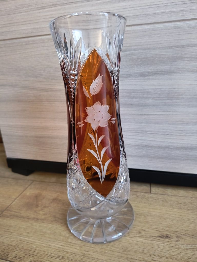 Kryształowy wazon, Huta Szkła Julia, lata 60