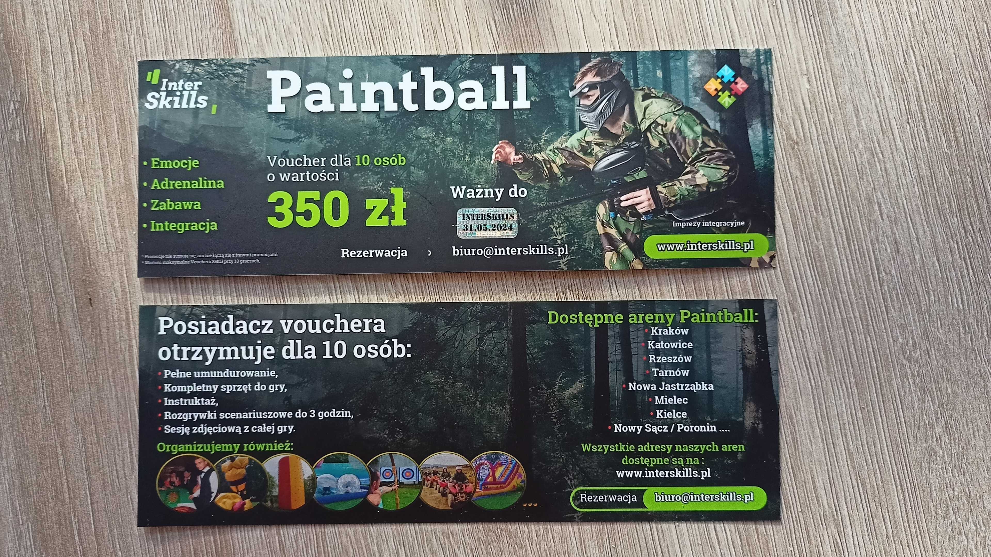 Bon paintball voucher 350zl - Kraków, Poronin,