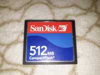 Karta CompactFlash CF Sandisk 512MB, mało użuwana.