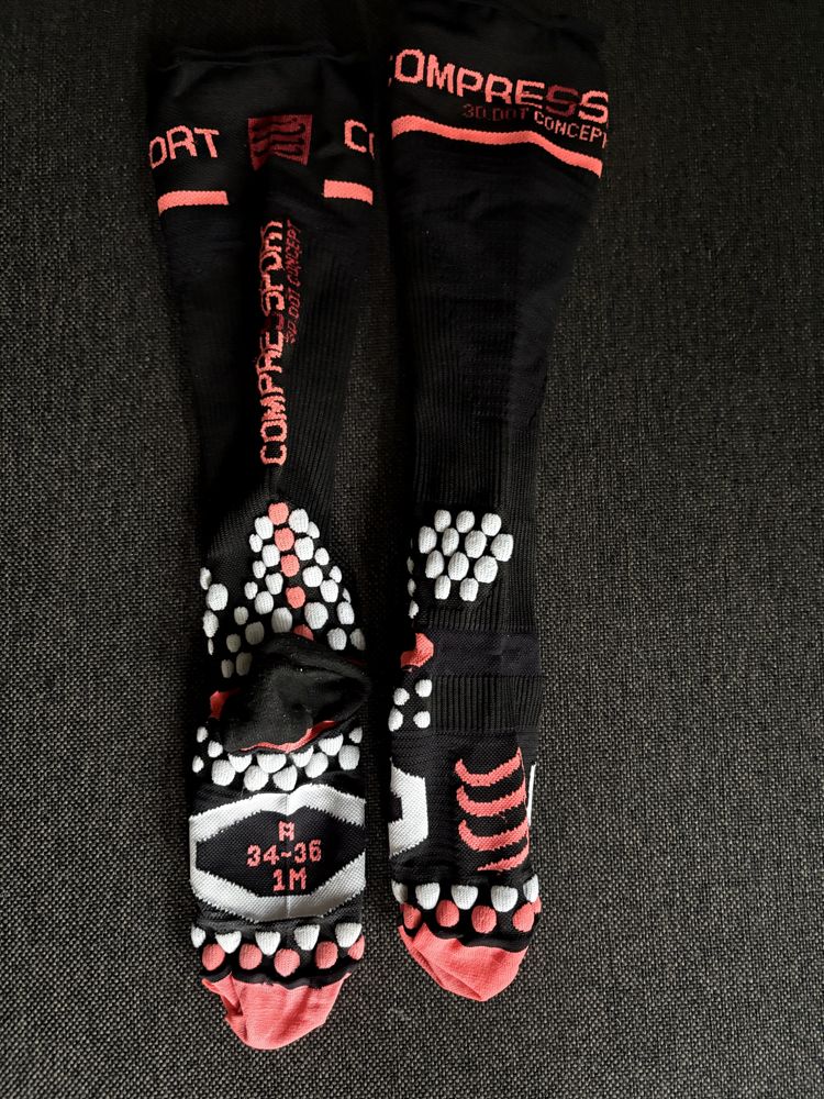 Skarpety kompresyjne uciskowe dla biegaczy compressport rozmiar 34-36